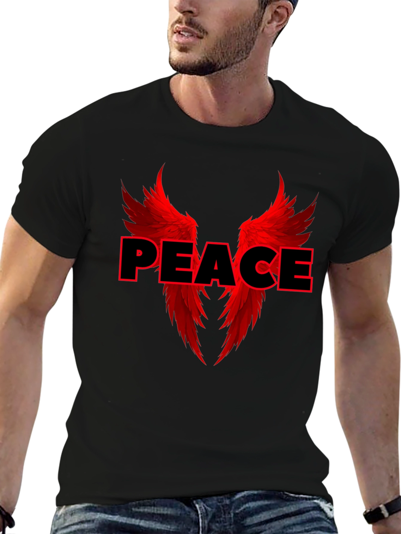 Peace Angel Wings Graphic T-Shirt