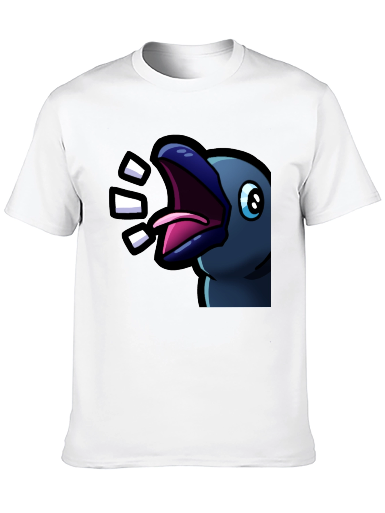 Raven T-Shirt - Expressive Cartoon Bird Design