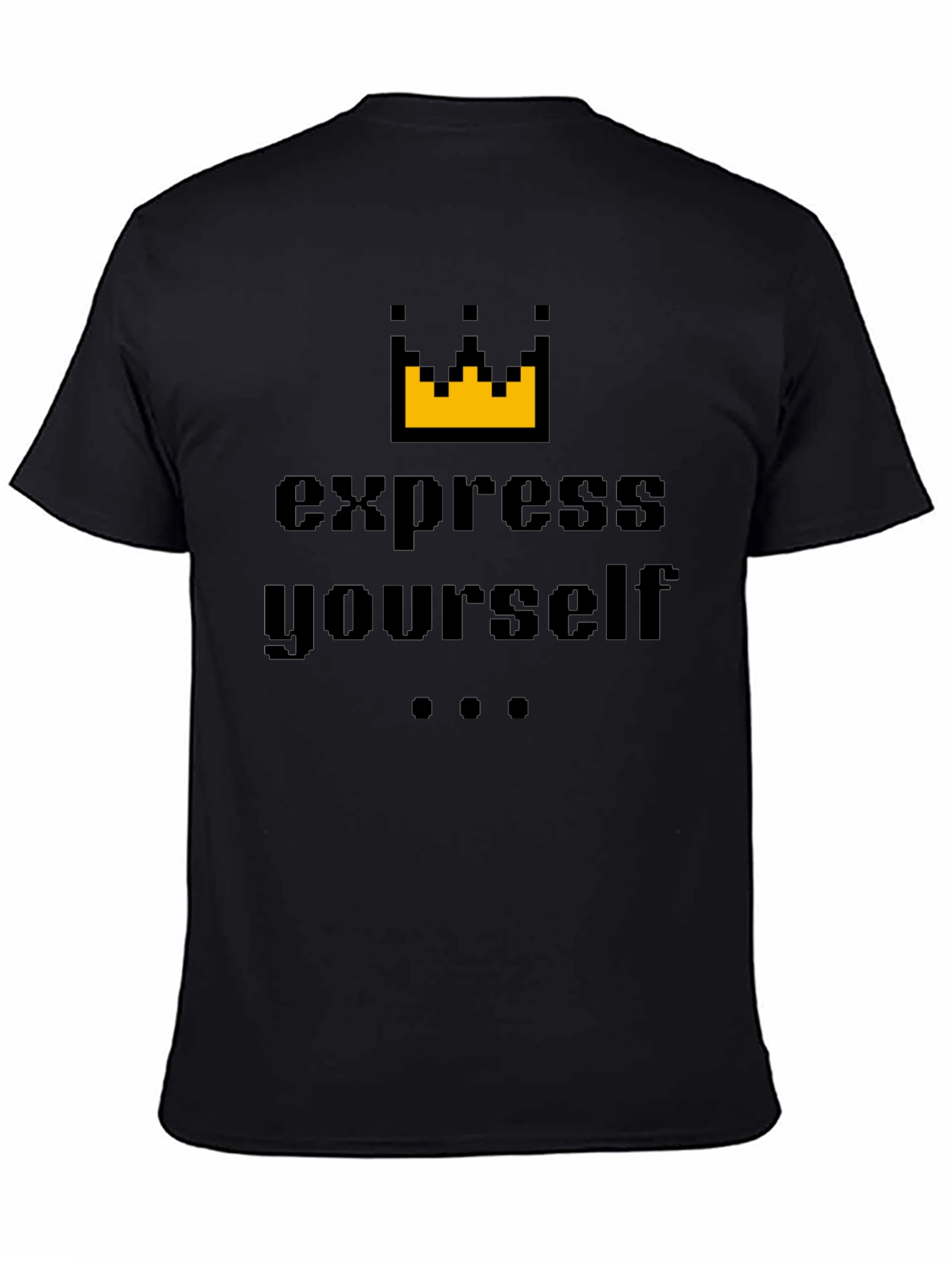 Express Yourself Graphic Tee - Black Cotton Blend Shirt