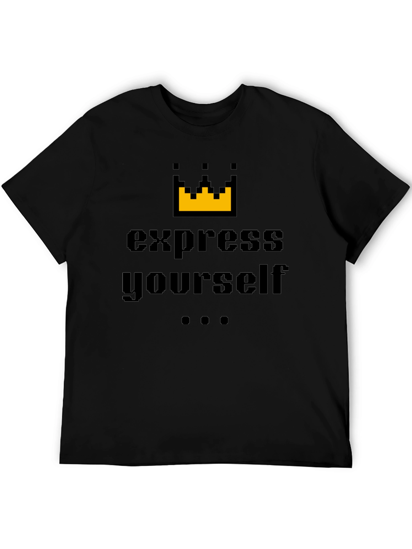 Express Yourself Graphic Tee - Black Cotton Blend Shirt