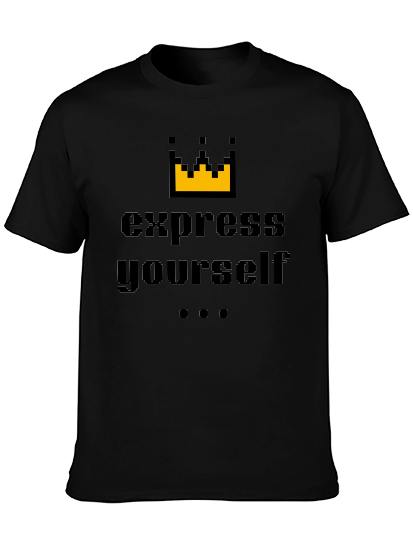 Express Yourself Graphic Tee - Black Cotton Blend Shirt