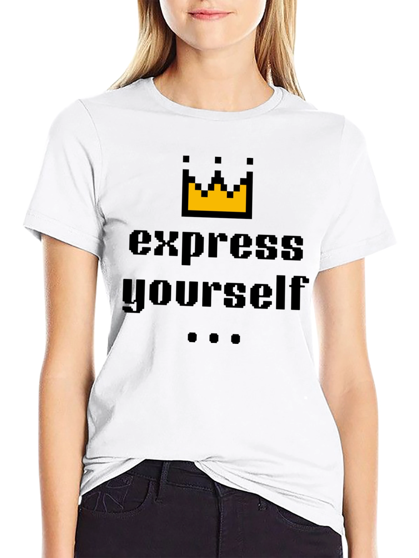 Express Yourself Graphic Tee - Black Cotton Blend Shirt