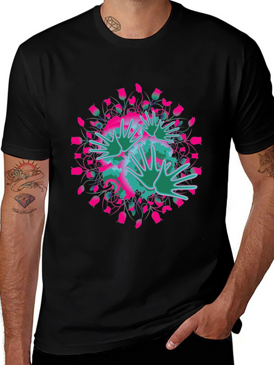 Abstract Hand Print Graphic Tee