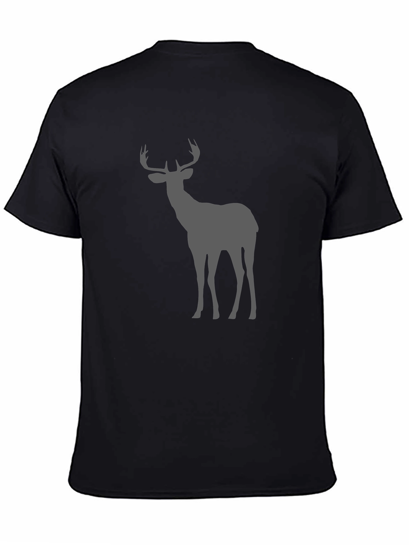 Mens Black Deer Graphic Tee - Nature Inspired Style