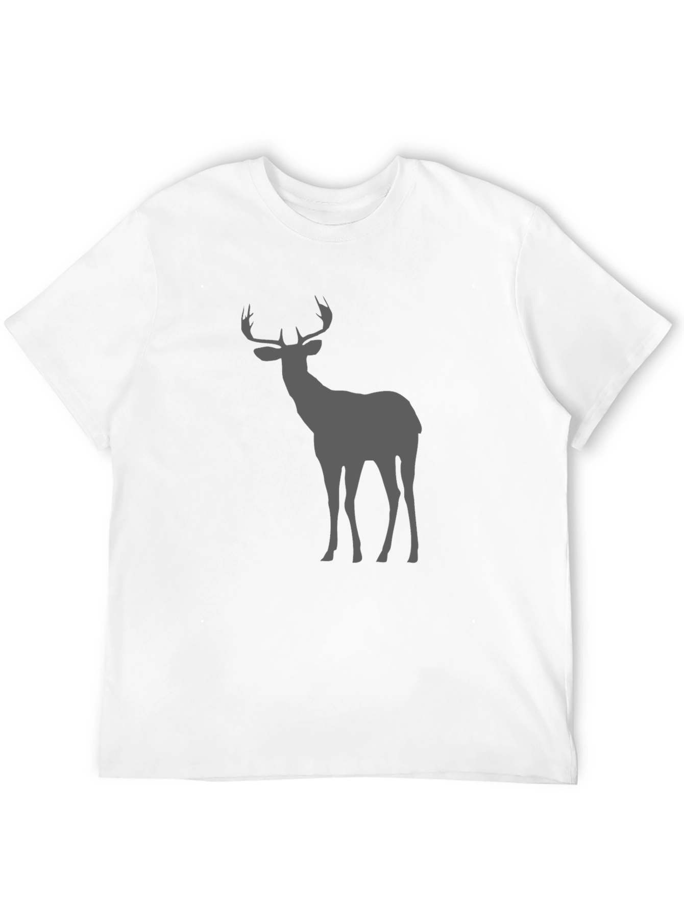 Mens Black Deer Graphic Tee - Nature Inspired Style