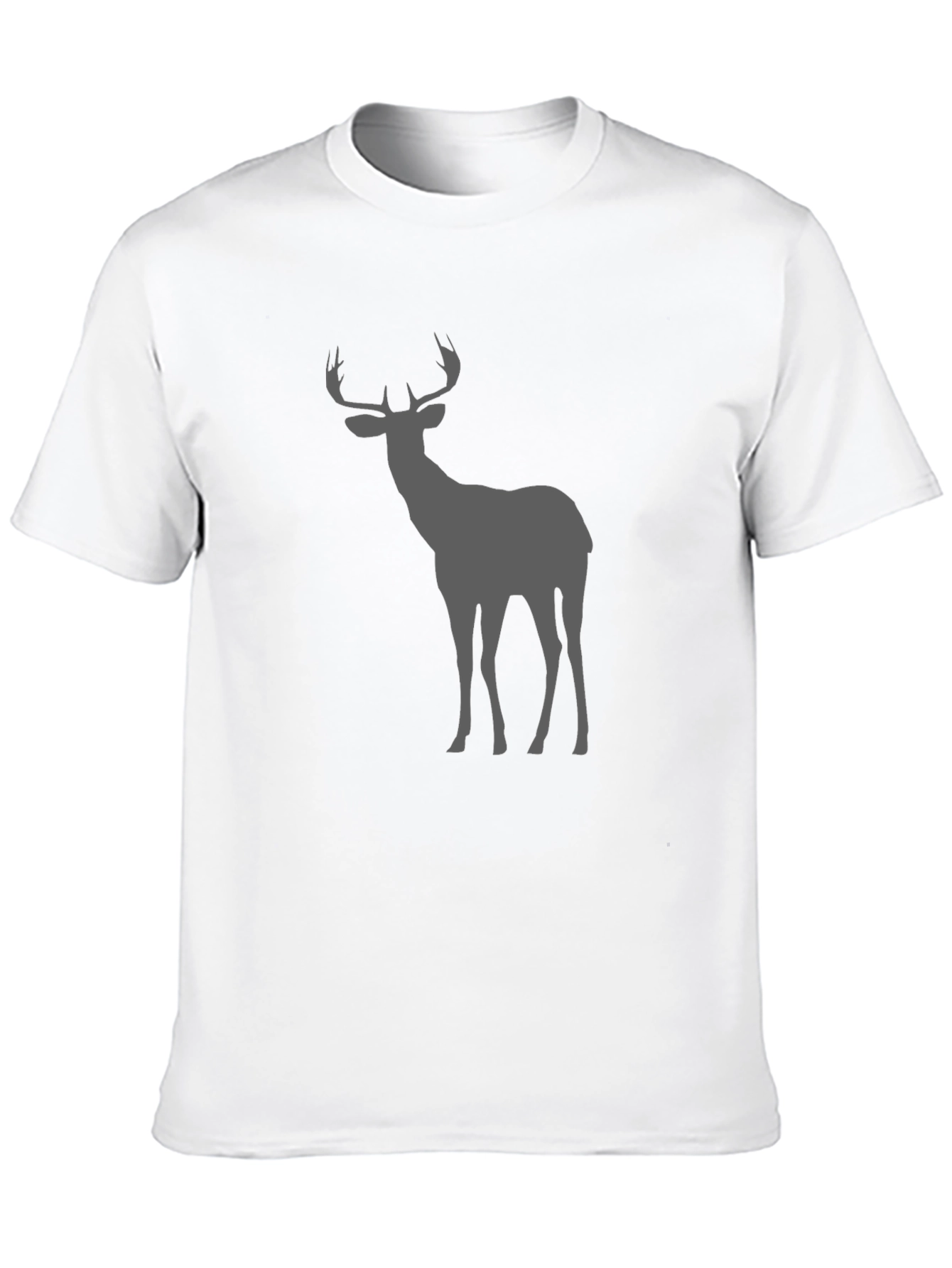 Mens Black Deer Graphic Tee - Nature Inspired Style