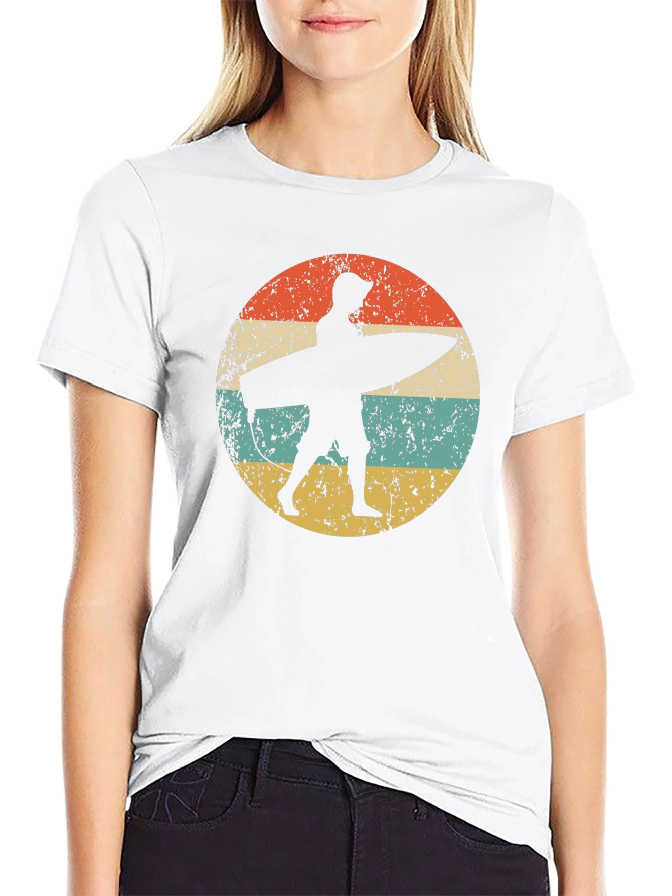 Retro Surfer Graphic Tee - Black Cotton Comfort