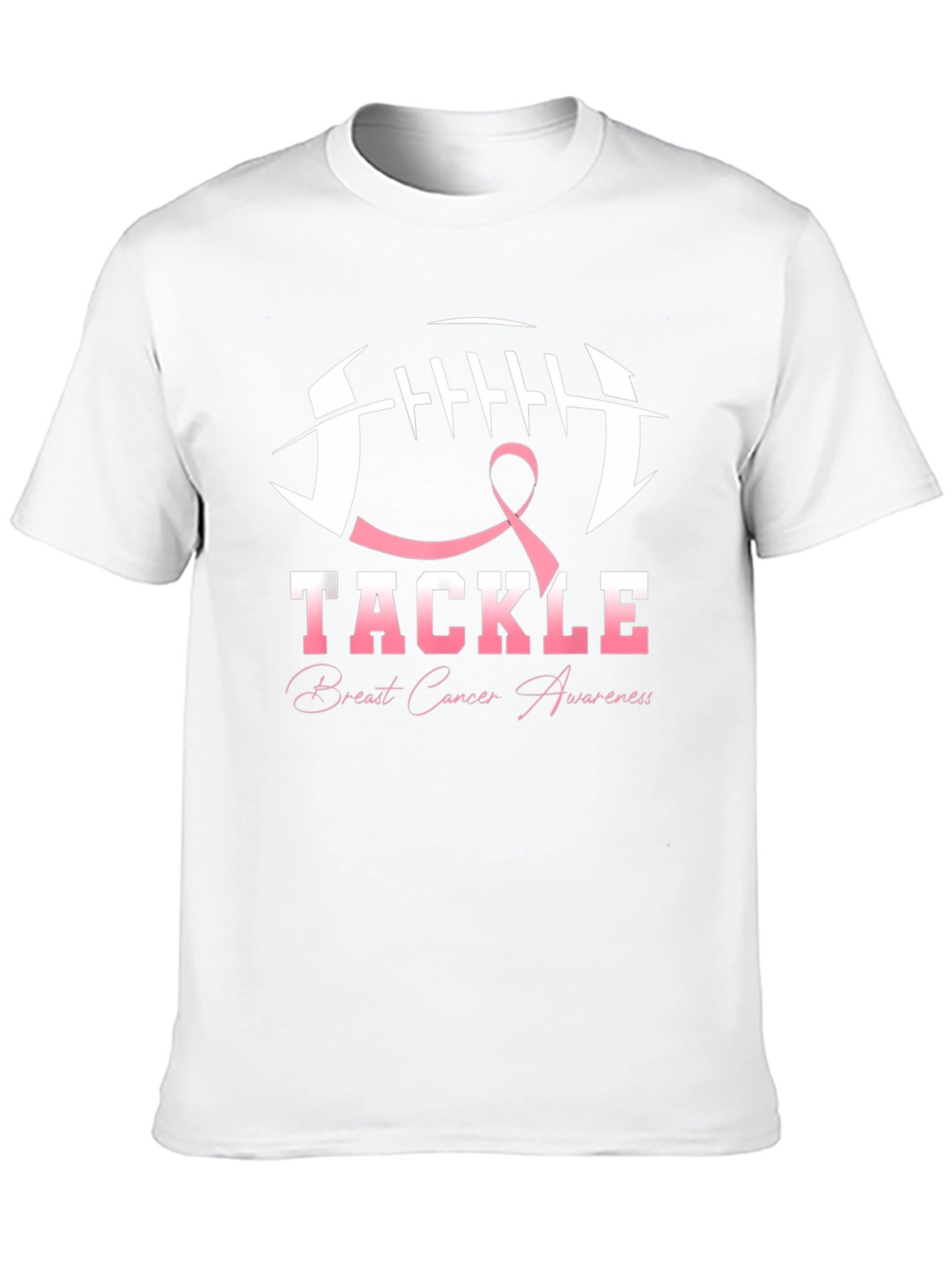 Tackle Breast Cancer Awareness Black T-Shirt