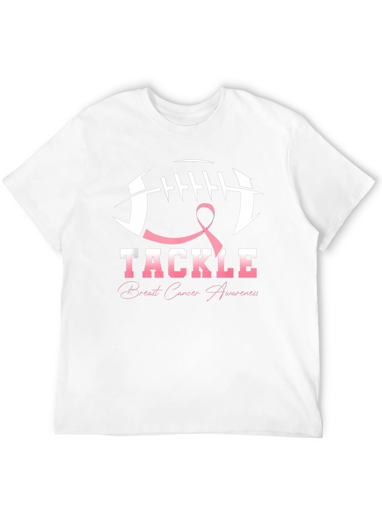 Tackle Breast Cancer Awareness Black T-Shirt