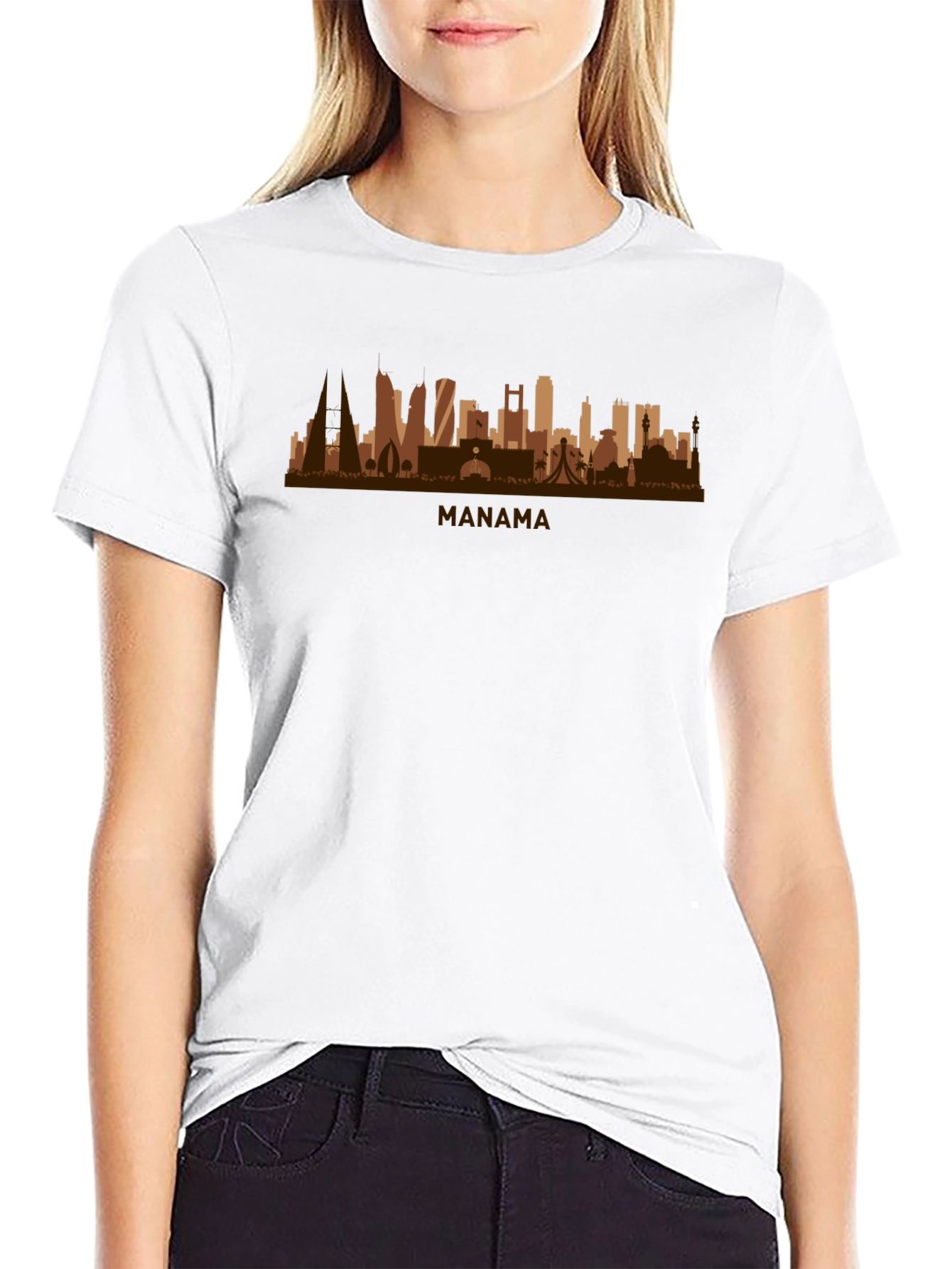 Manama Skyline Graphic Tee - Stylish Cityscape T-Shirt