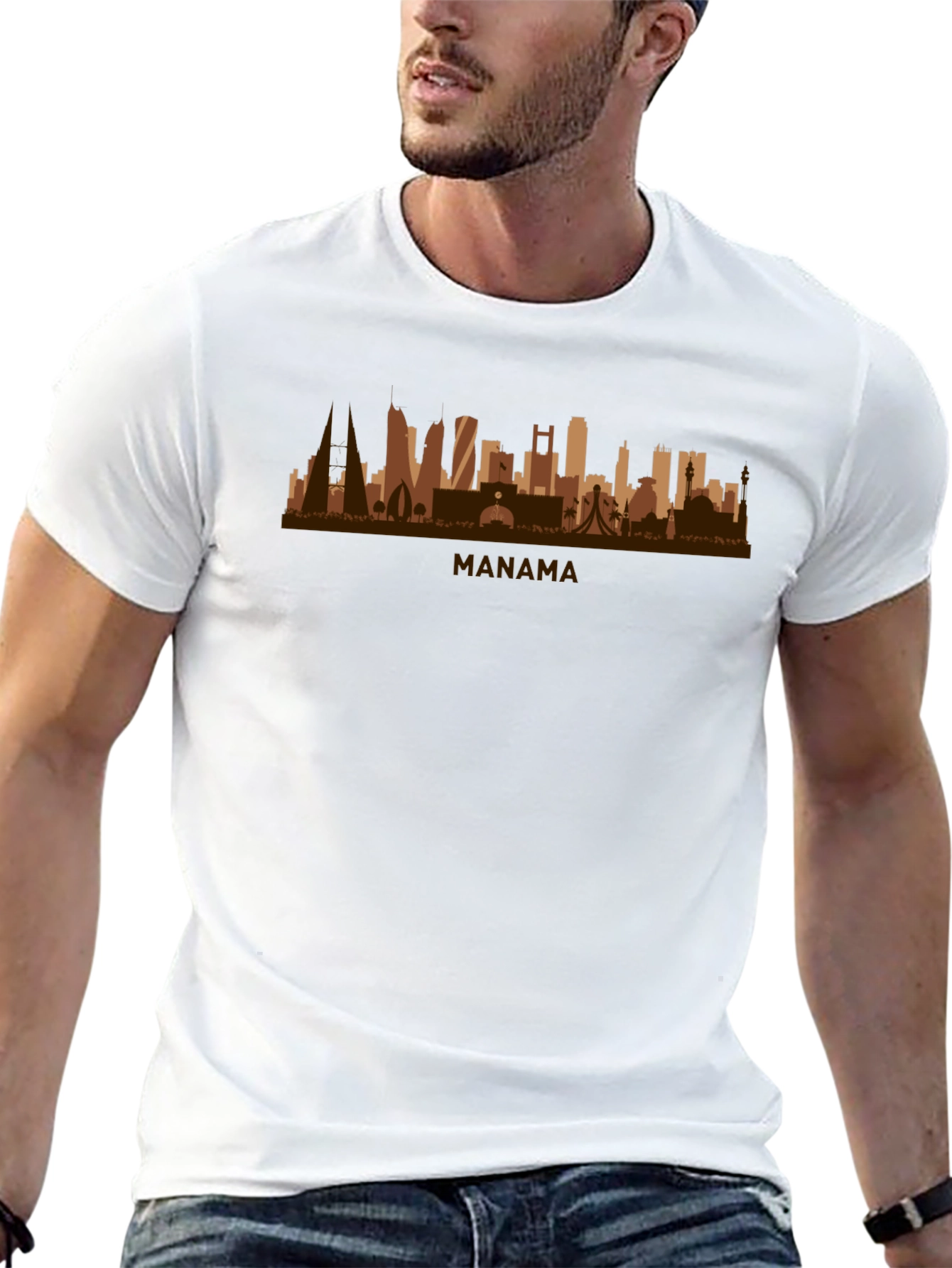 Manama Skyline Graphic Tee - Stylish Cityscape T-Shirt