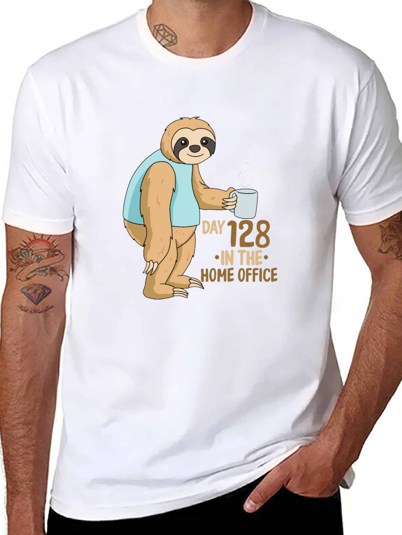 Sloth Day 128 Home Office T-Shirt
