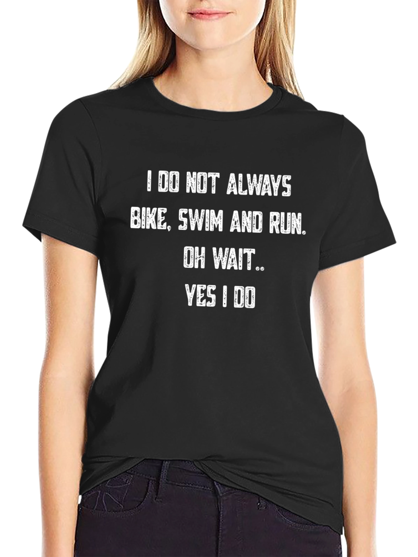 Triathlete Black T-Shirt: Bike Swim Run