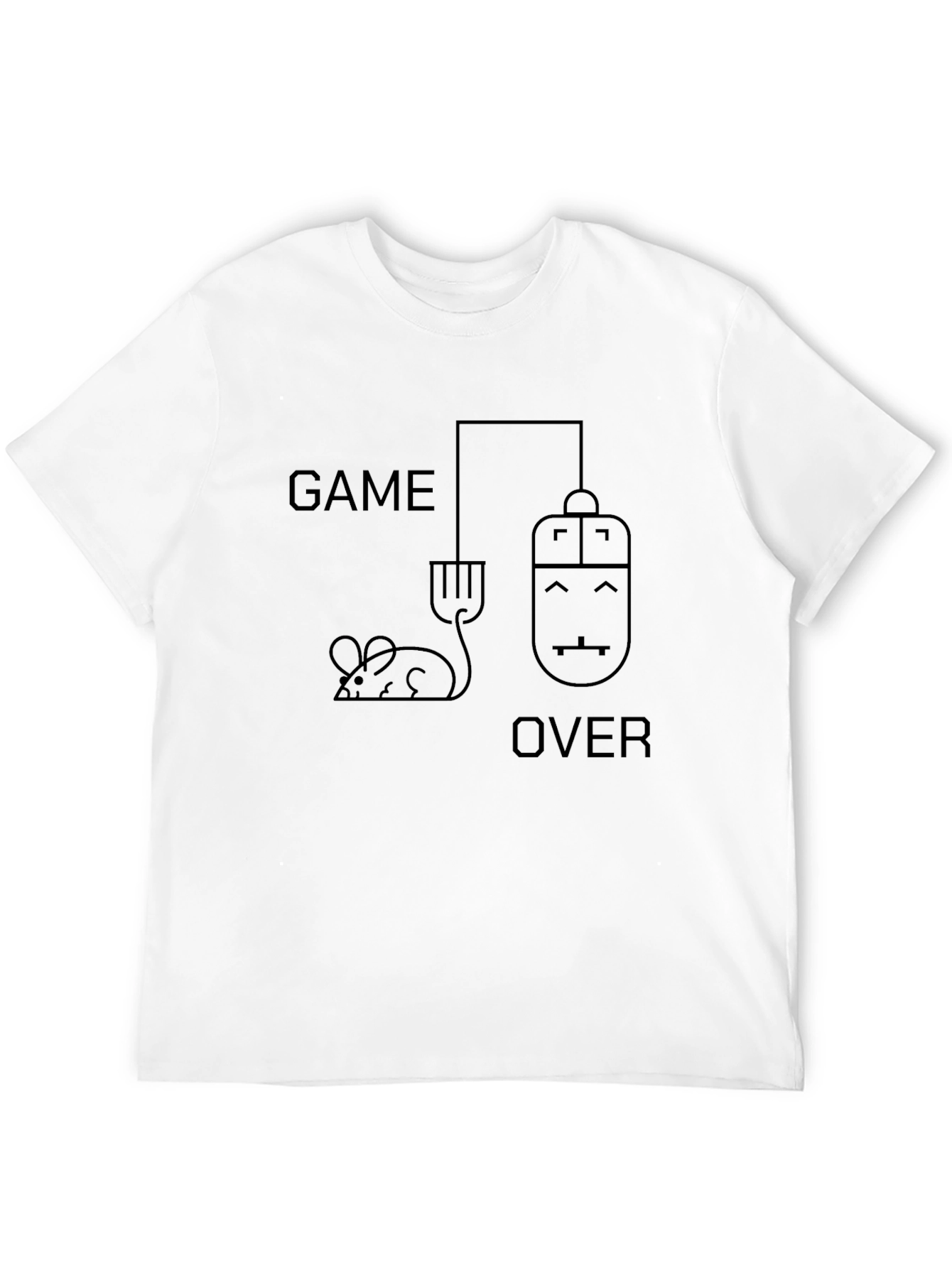 Game Over Mouse Graphic Tee - Black Cotton