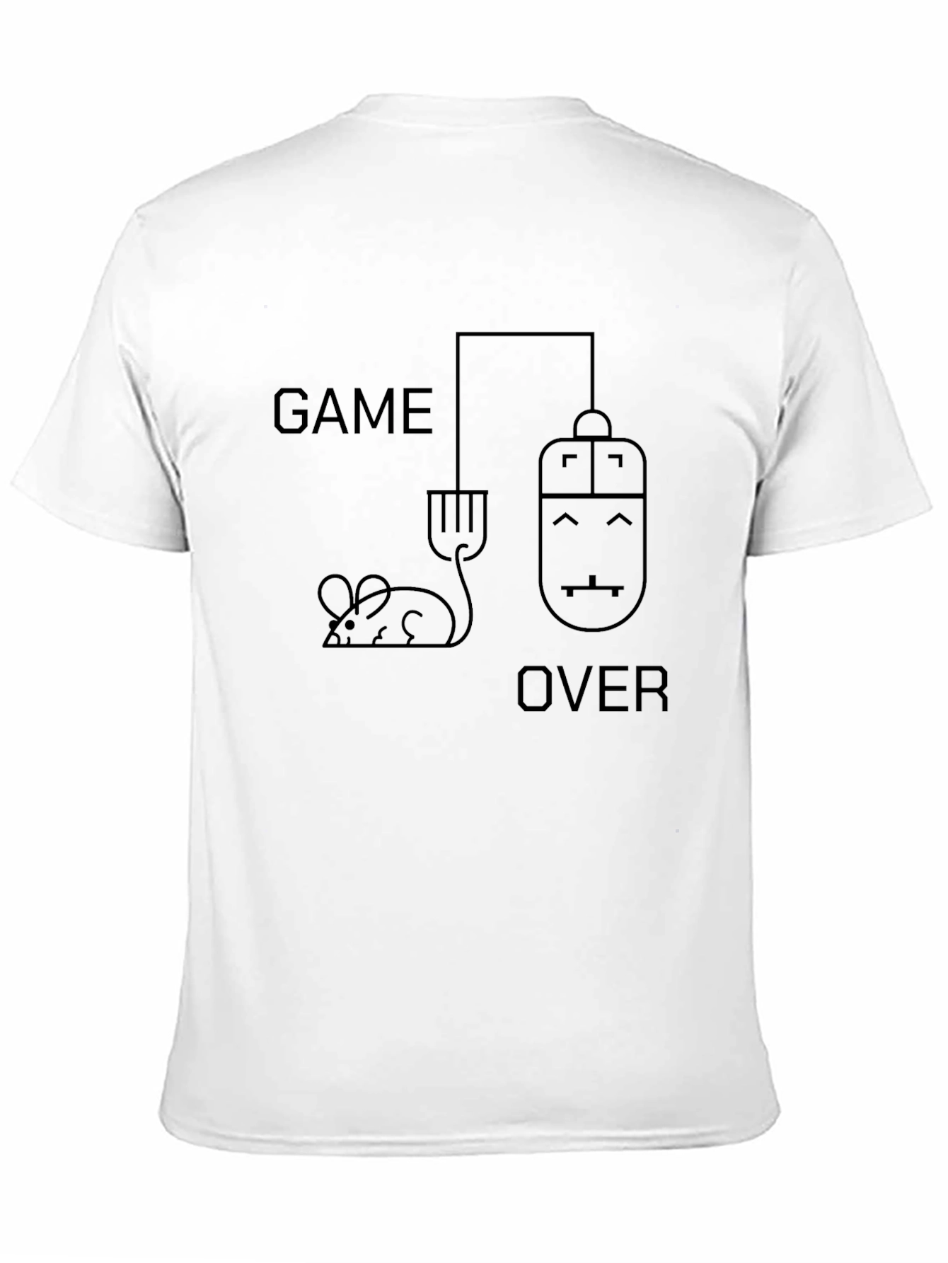 Game Over Mouse Graphic Tee - Black Cotton