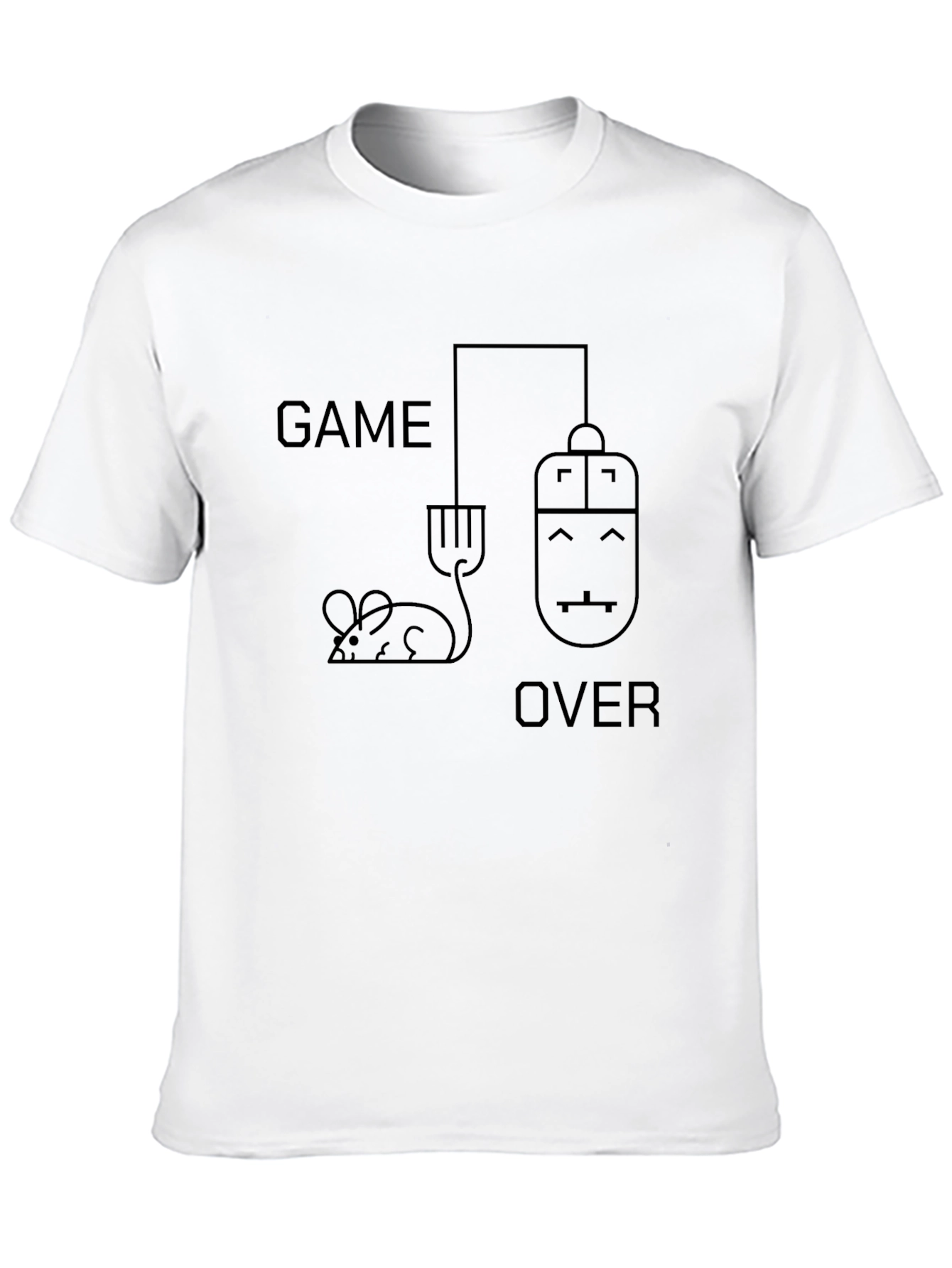 Game Over Mouse Graphic Tee - Black Cotton