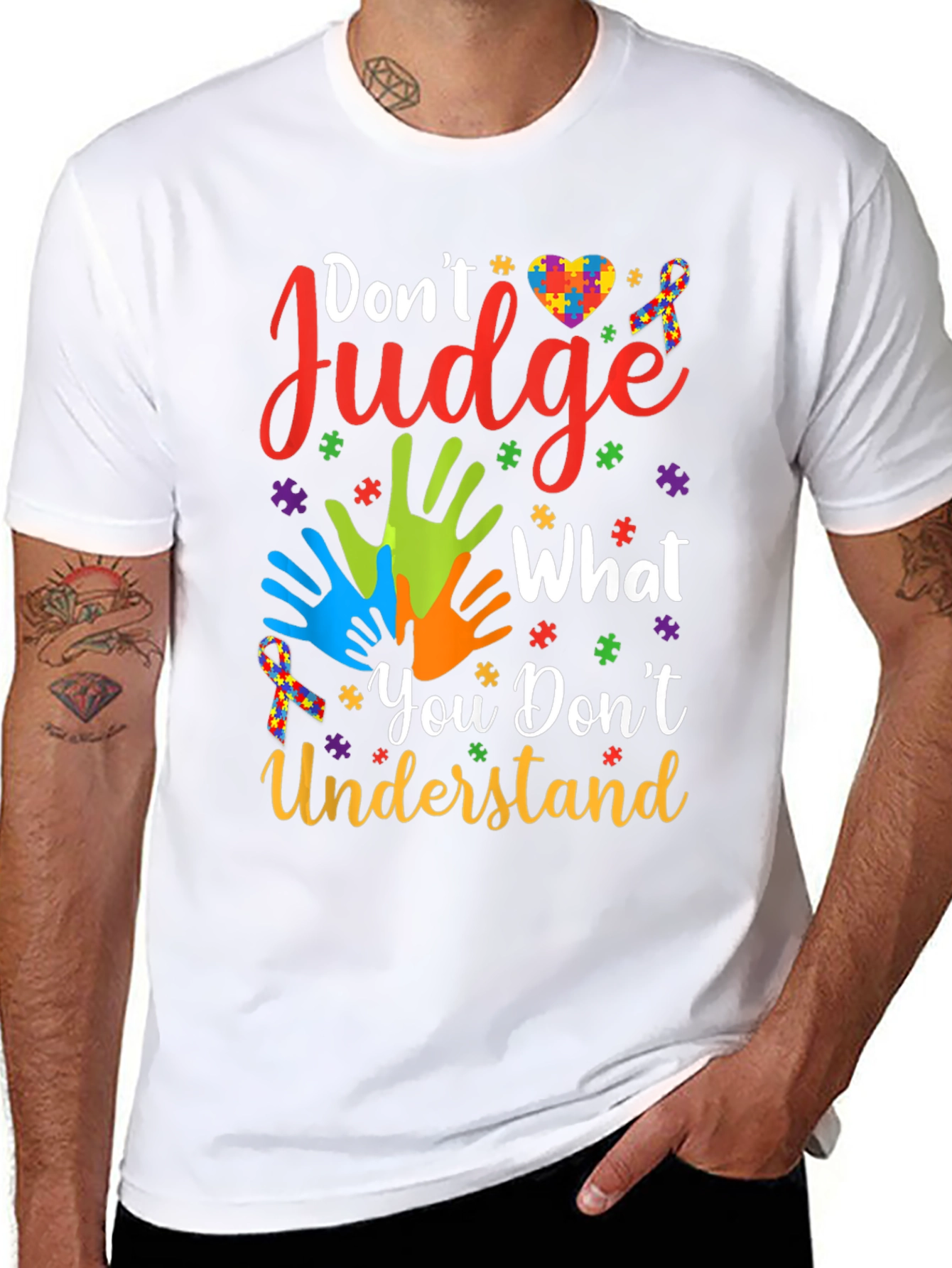 Autism Awareness Graphic Tee - Dont Judge