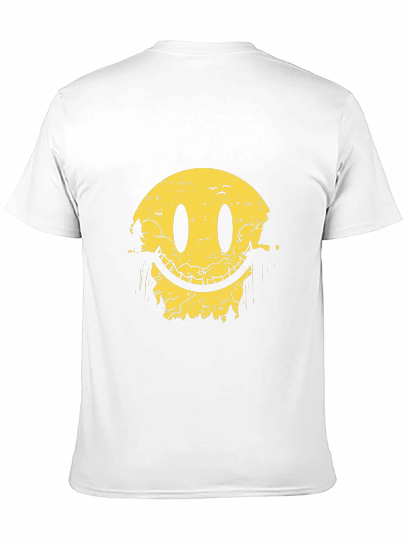 Smiley Face Nature Scene Black T-Shirt