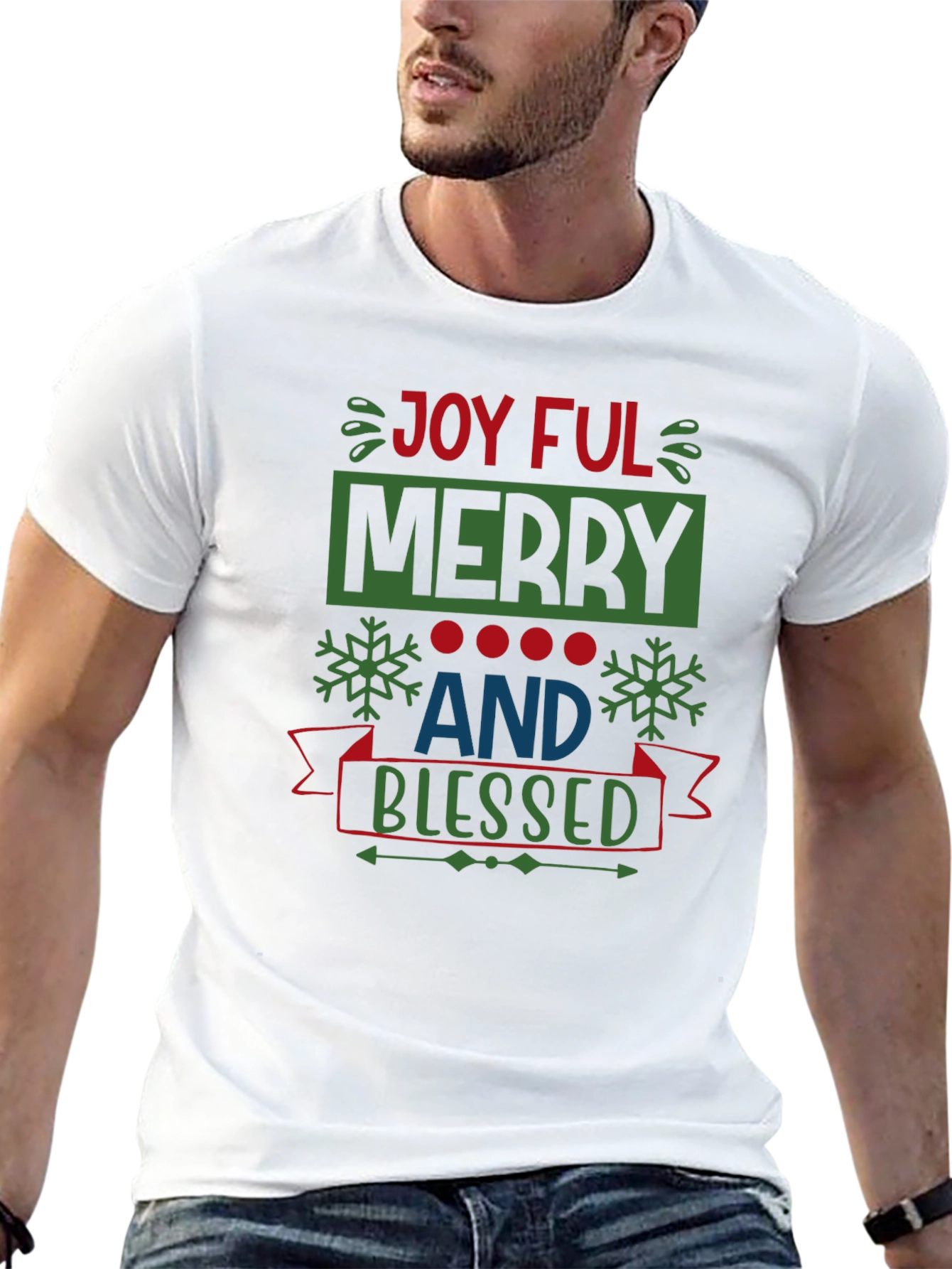 Joyful Merry and Blessed Christmas T-Shirt