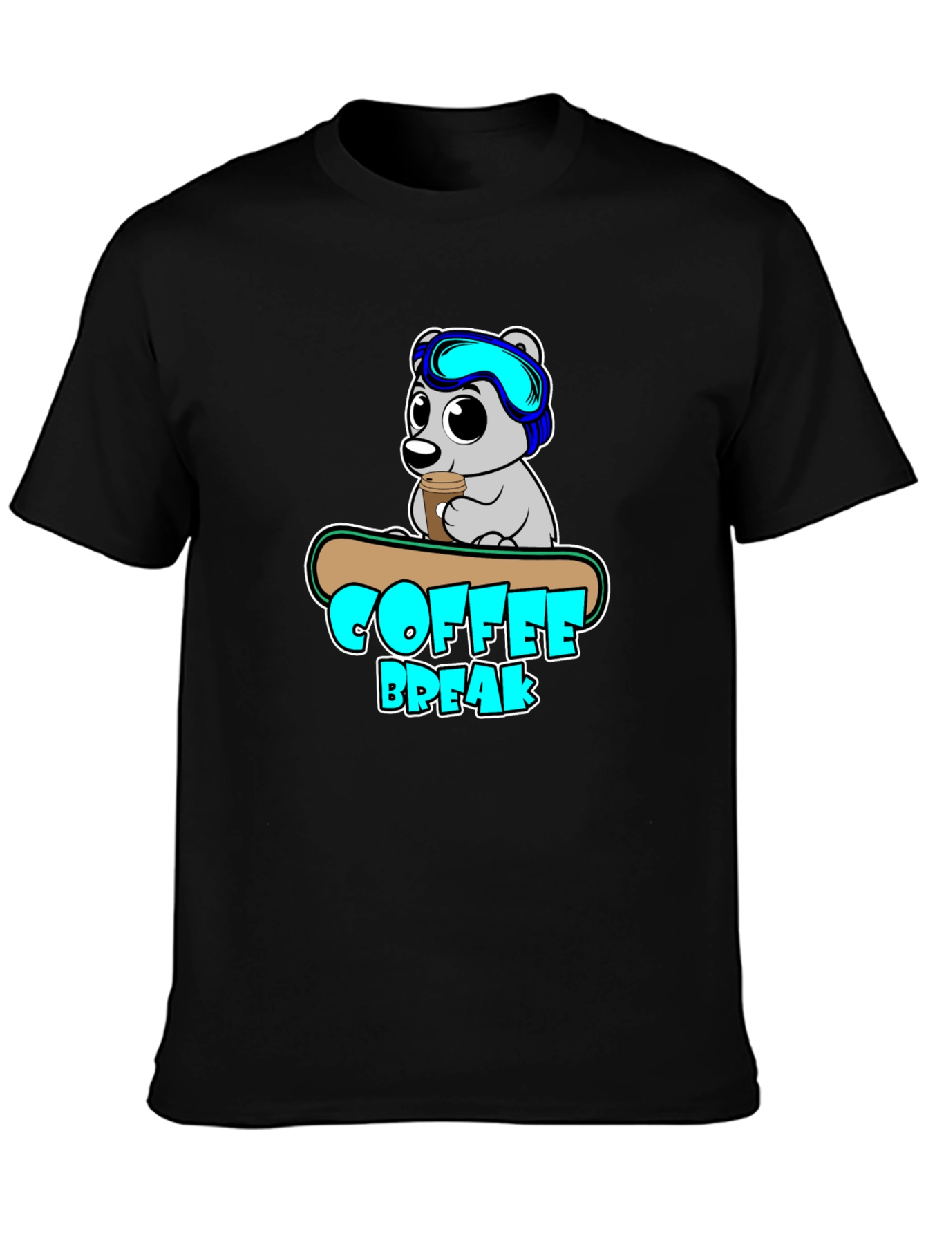 Coffee Break Bear T-Shirt - Relaxed Style