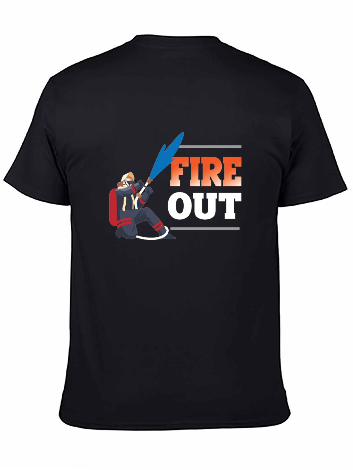 Fire Out Graphic T-Shirt - Black Cotton Tee