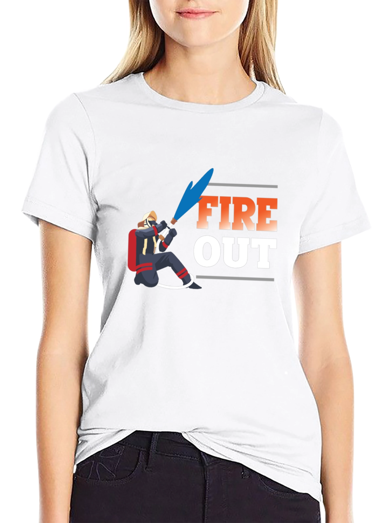Fire Out Graphic T-Shirt - Black Cotton Tee