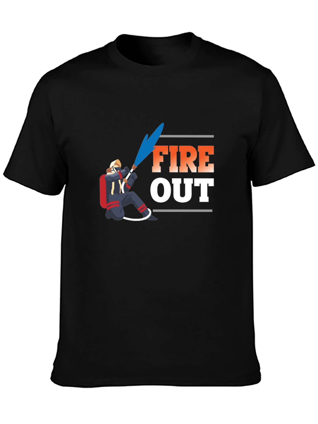 Fire Out Graphic T-Shirt - Black Cotton Tee