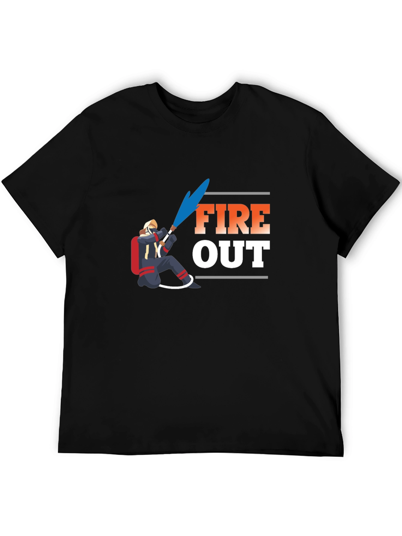 Fire Out Graphic T-Shirt - Black Cotton Tee