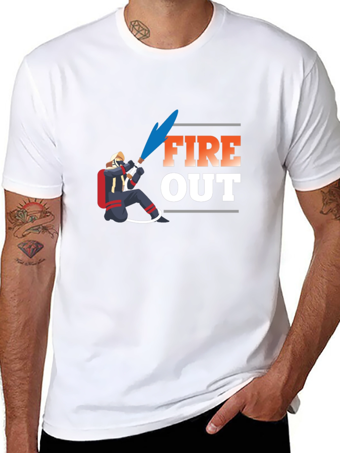 Fire Out Graphic T-Shirt - Black Cotton Tee