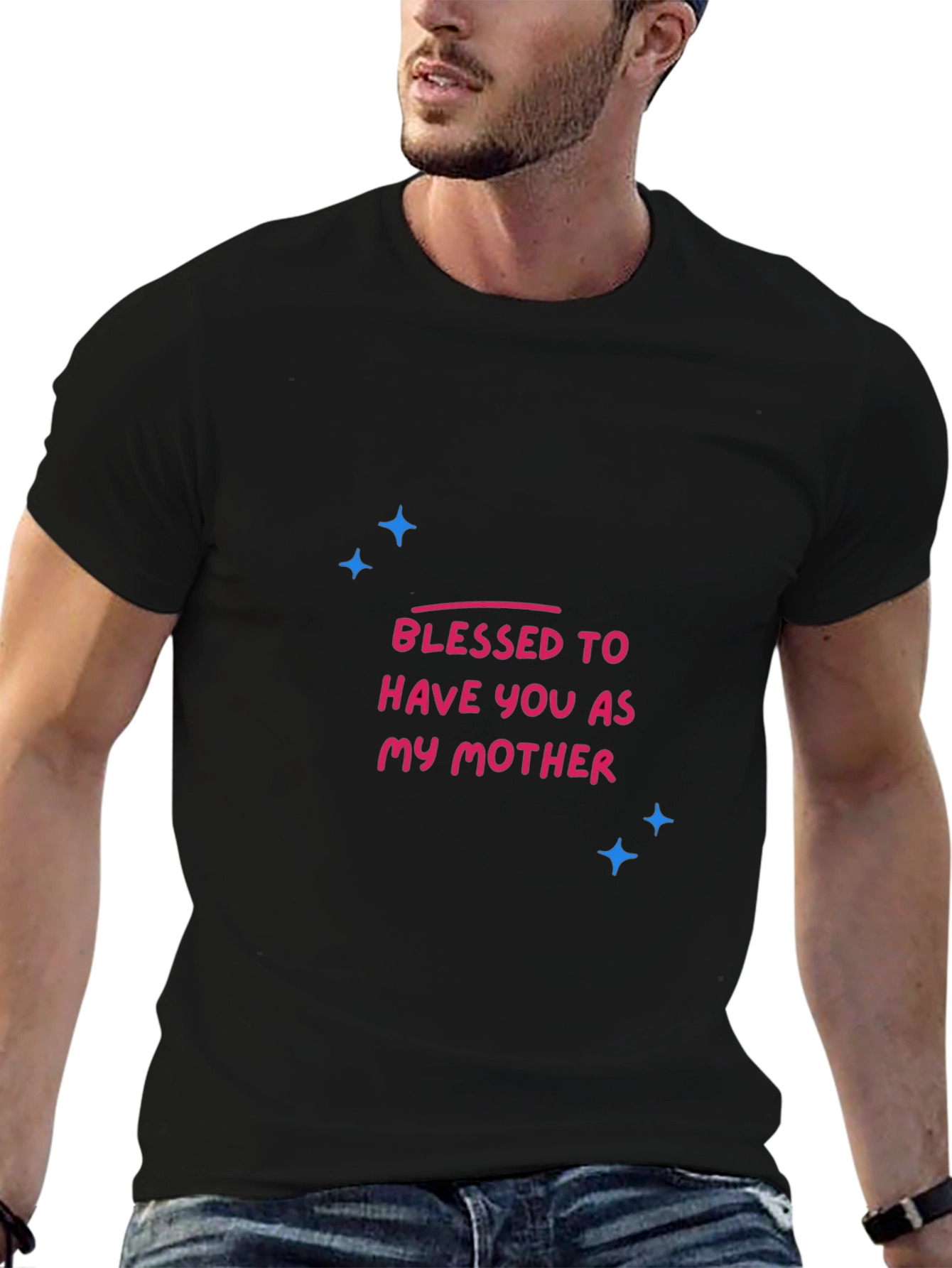Blessed to Have You Mother Graphic Tee - Black