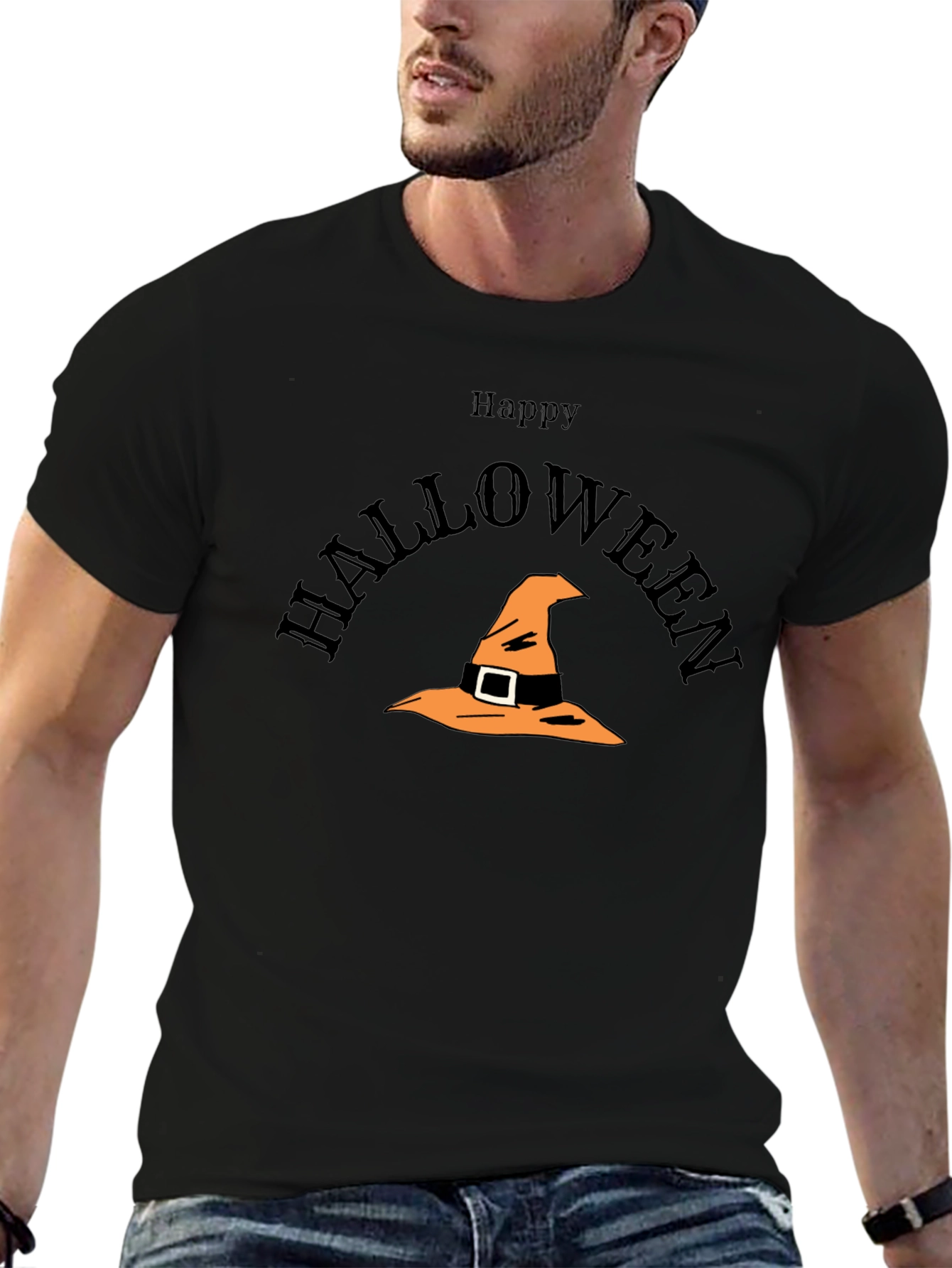 Happy Halloween T-Shirt with Witch Hat