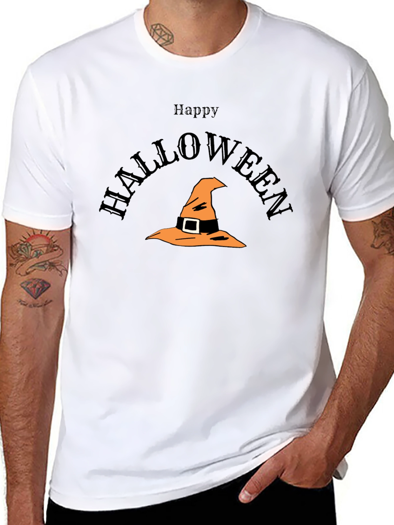 Happy Halloween T-Shirt with Witch Hat