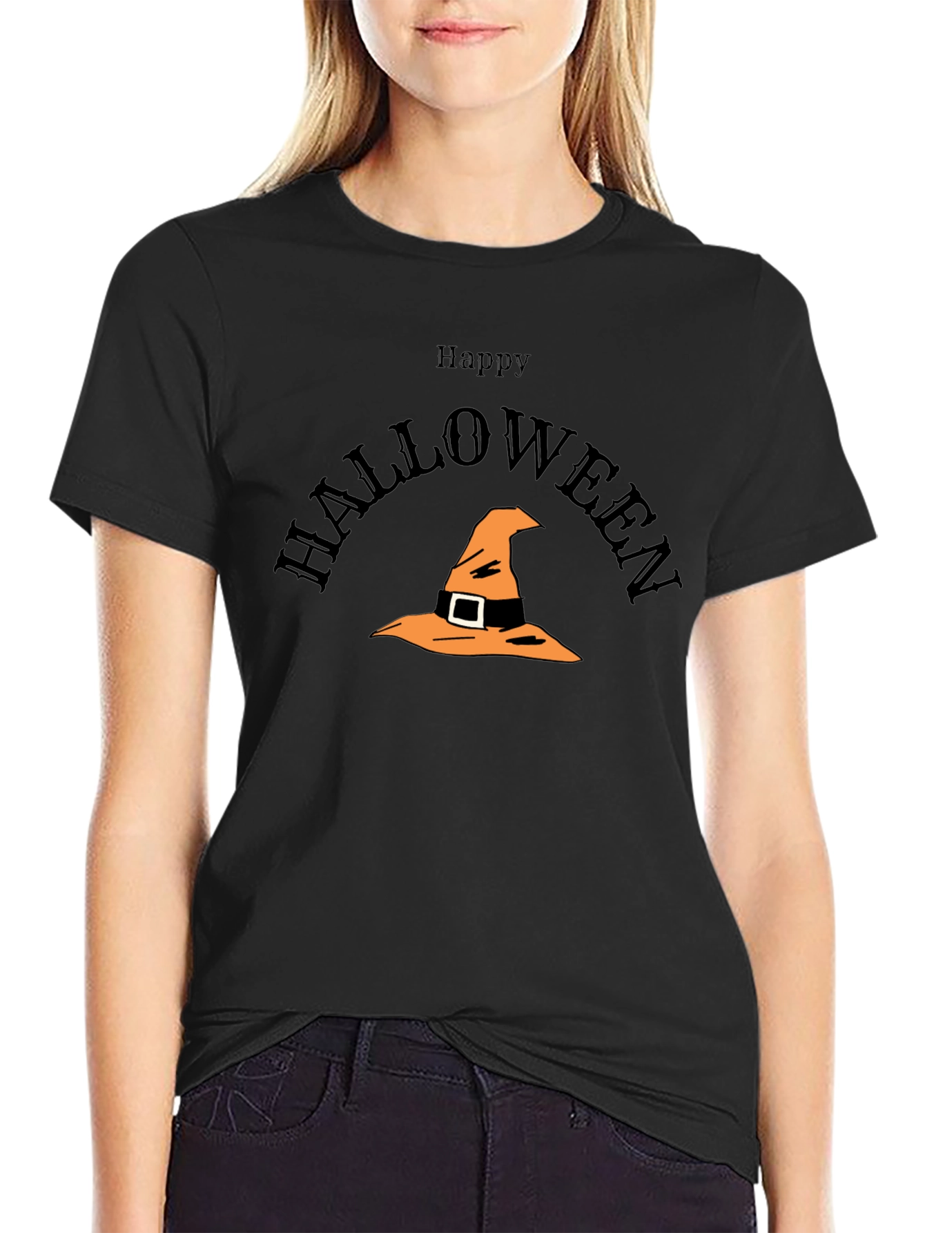 Happy Halloween T-Shirt with Witch Hat