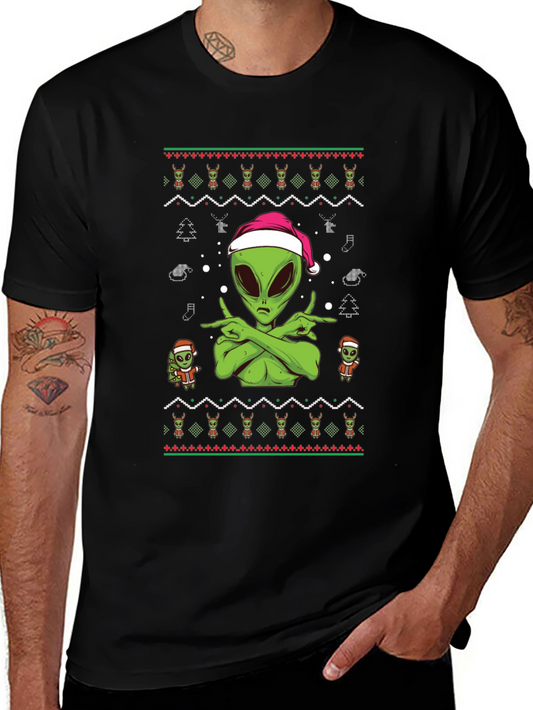 Alien Christmas Ugly Sweater Tee
