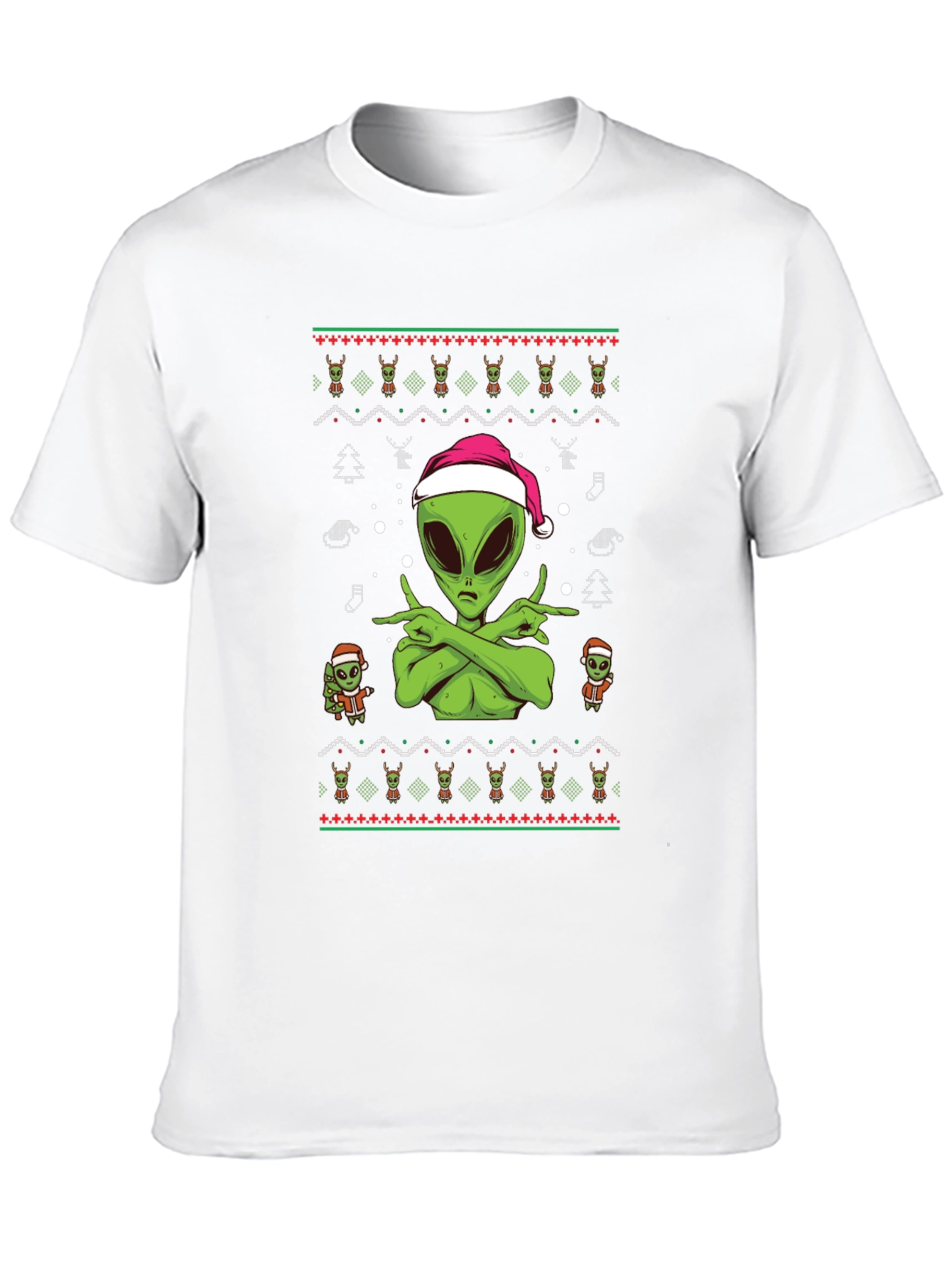 Alien Christmas Ugly Sweater Tee