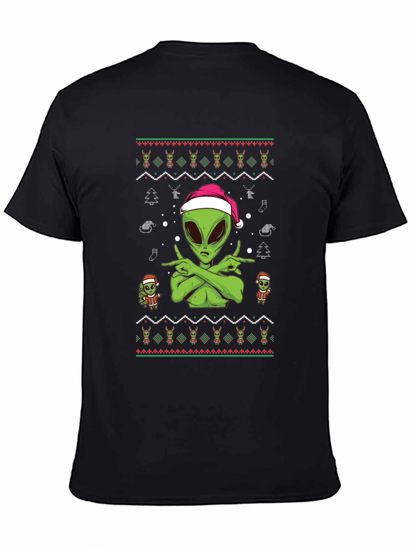 Alien Christmas Ugly Sweater Tee