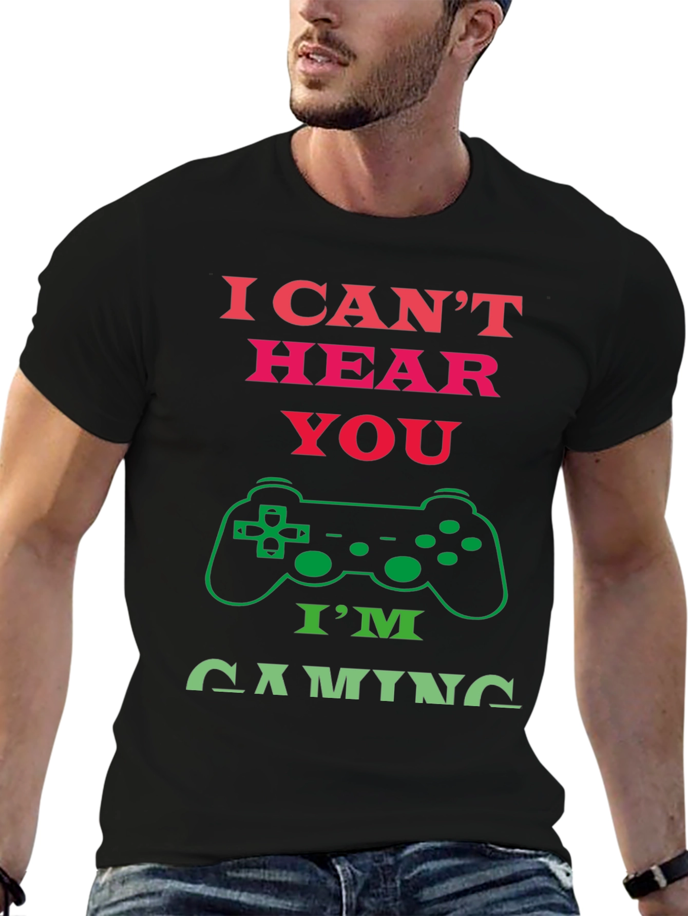 I Cant Hear You Im Gaming Black T-Shirt
