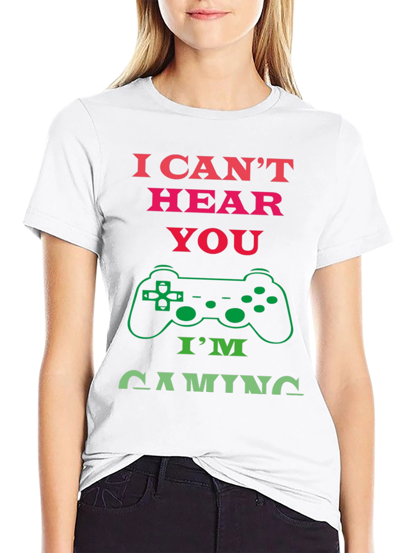 I Cant Hear You Im Gaming Black T-Shirt