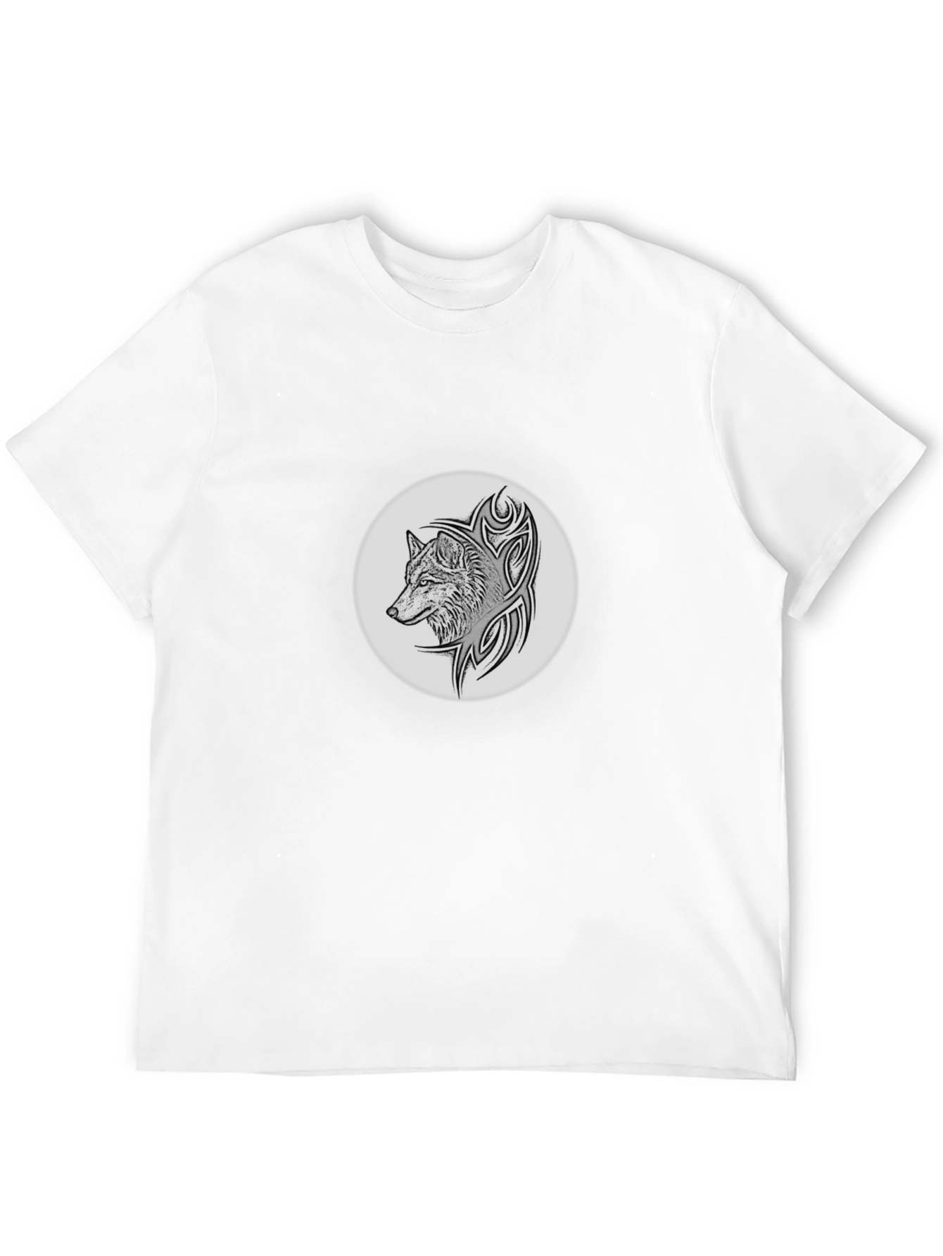 Wolf Tribal Graphic Black T-Shirt