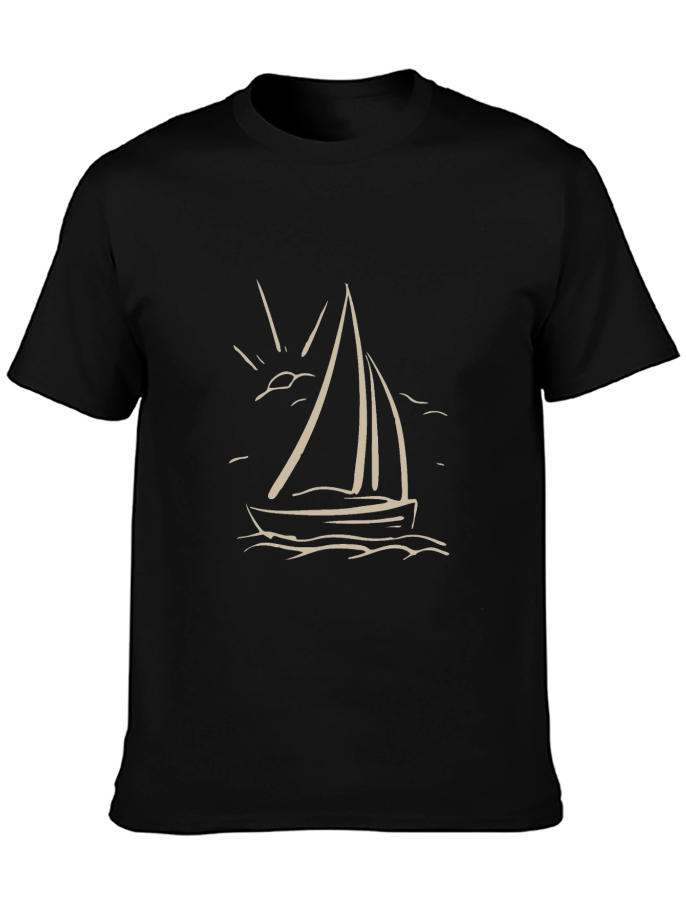 Mens Sailboat Graphic Tee - Black