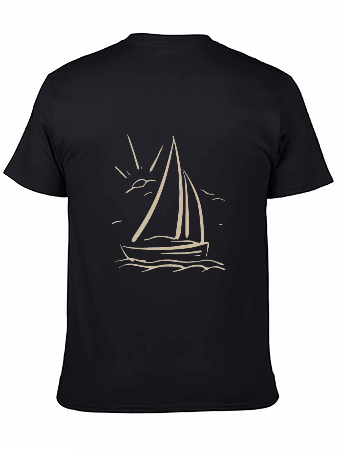 Mens Sailboat Graphic Tee - Black