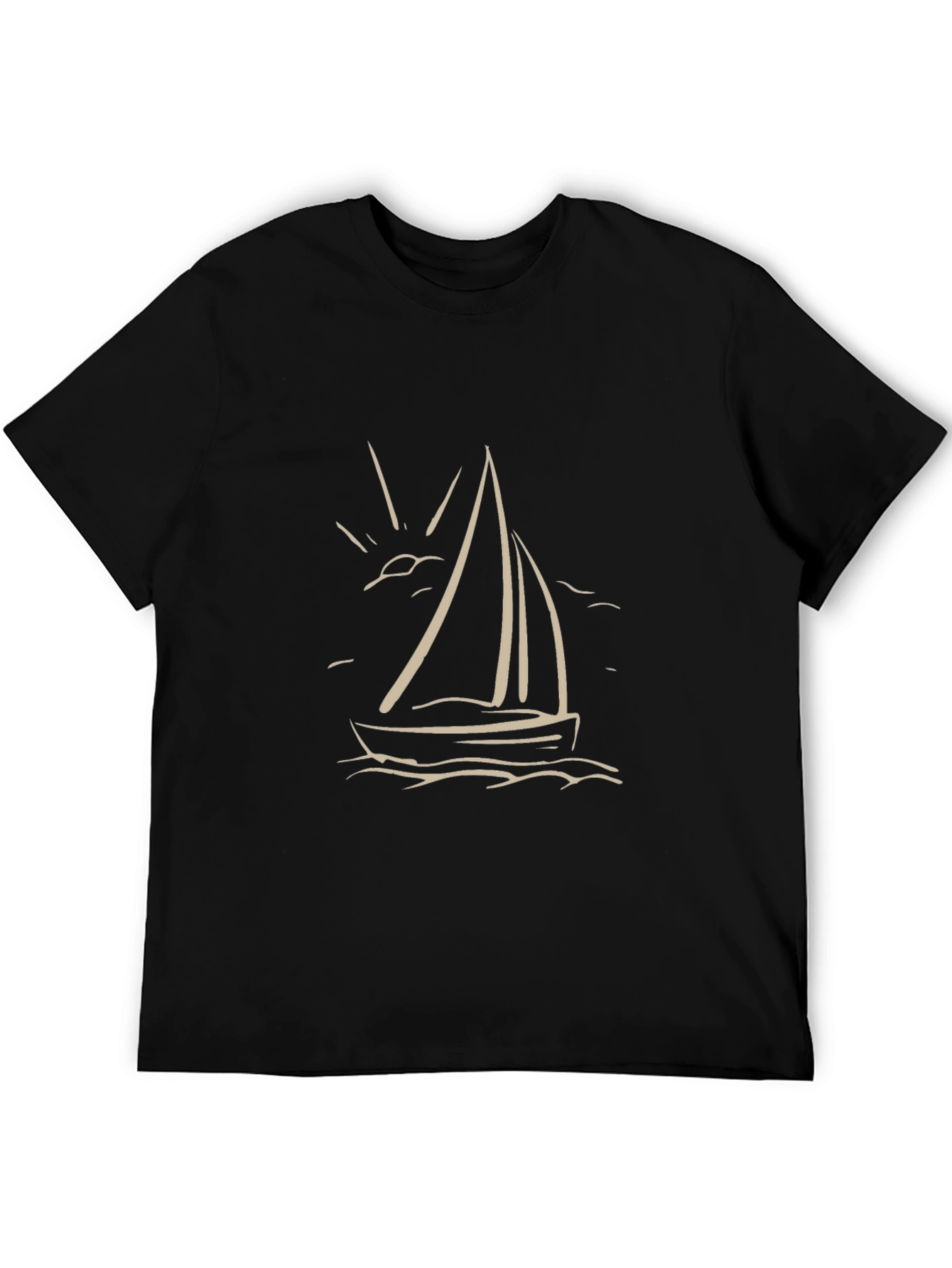Mens Sailboat Graphic Tee - Black
