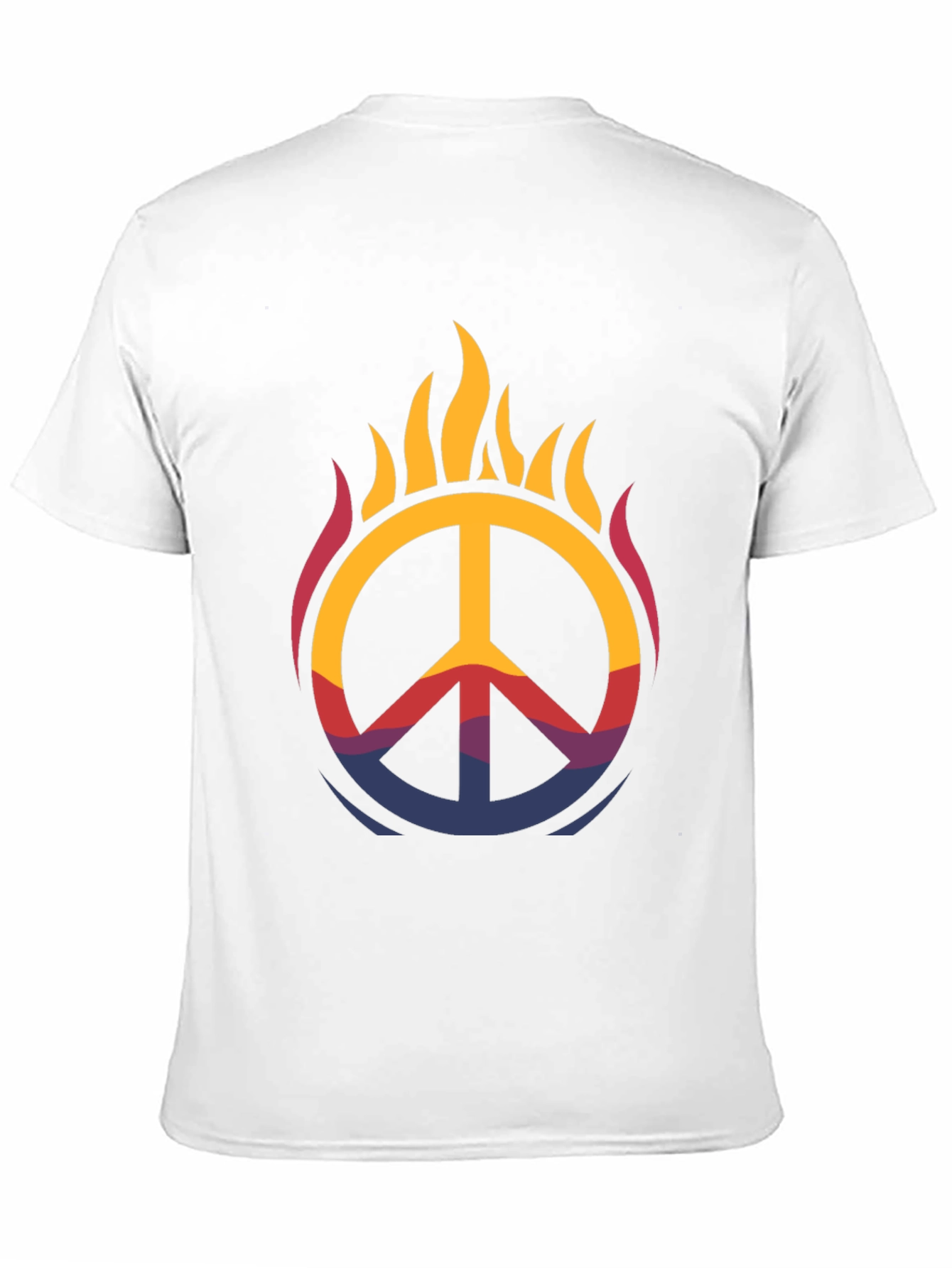 Flaming Peace Sign Graphic Tee - Black