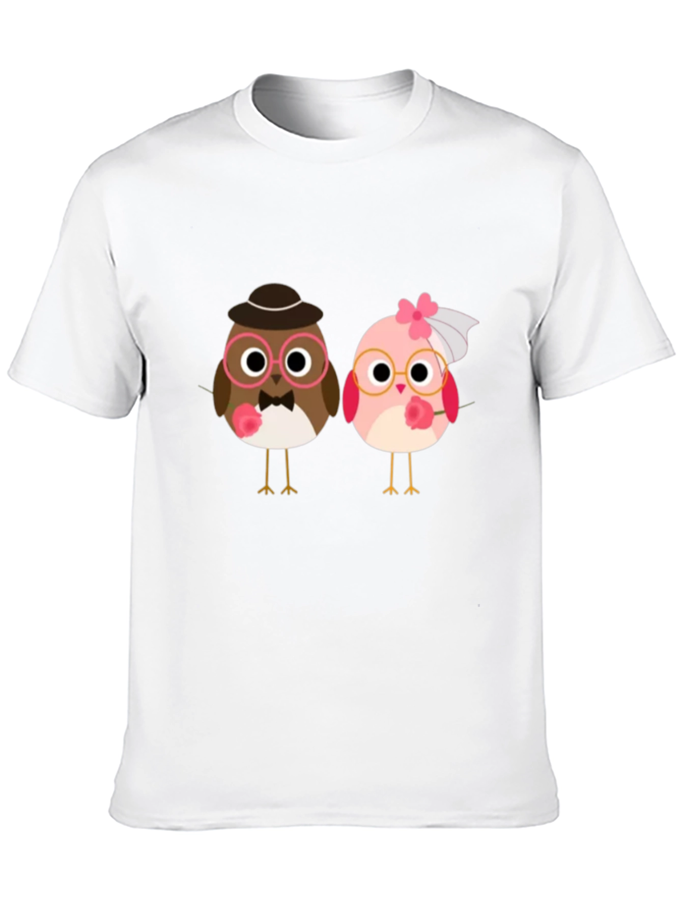 Love Birds Graphic Tee - Black Cotton T-Shirt