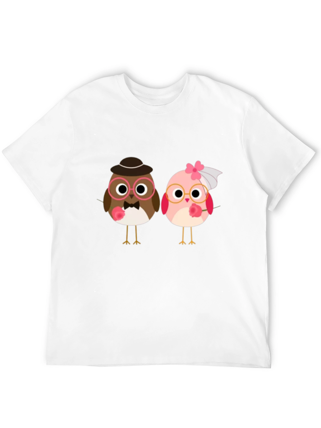 Love Birds Graphic Tee - Black Cotton T-Shirt
