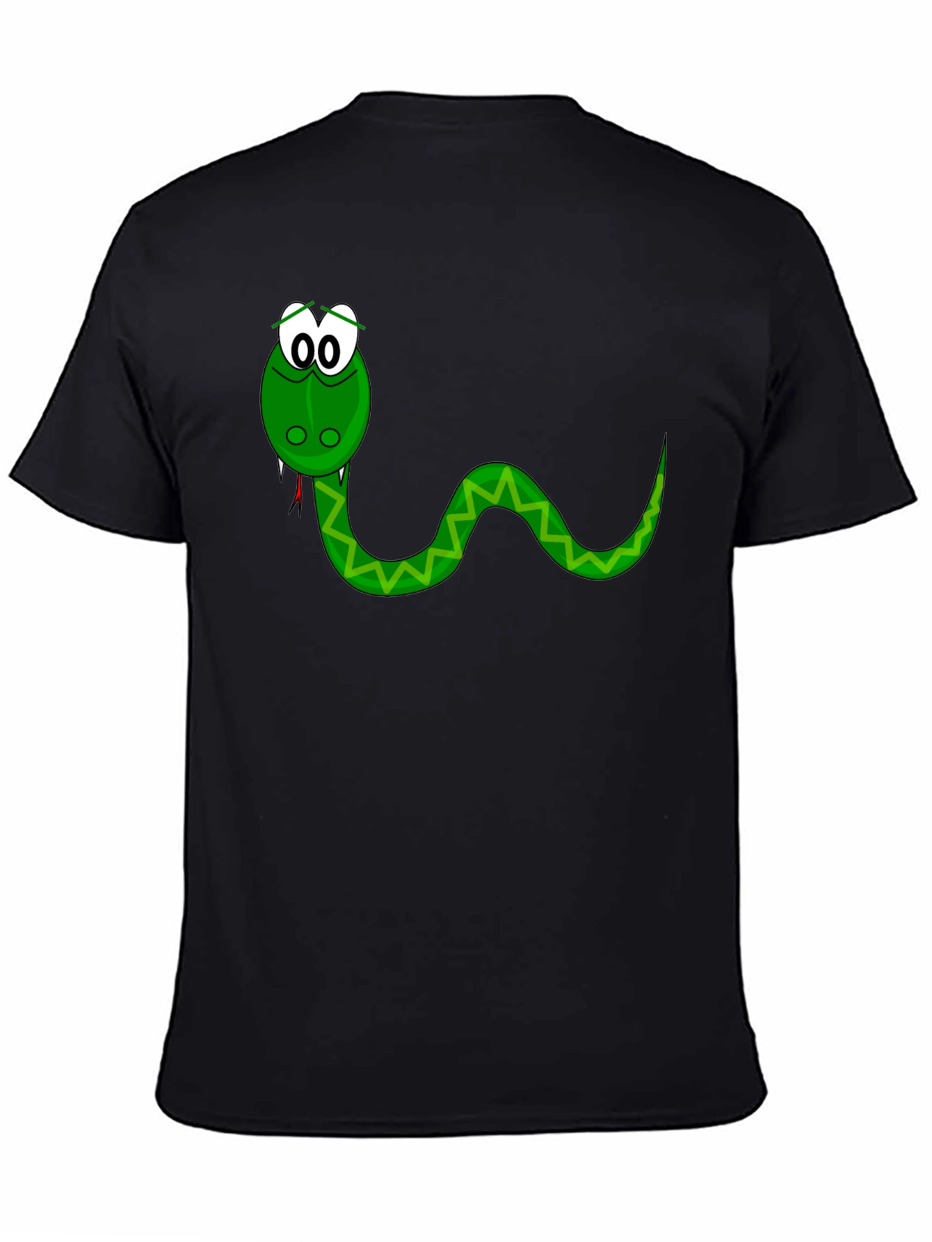 Cartoon Snake Graphic Tee - Mens Black T-Shirt