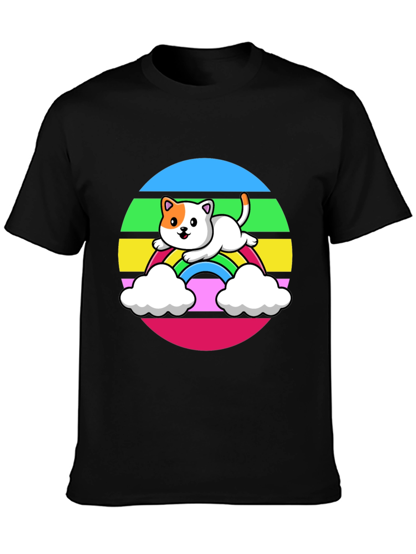 Rainbow Cat Graphic T-Shirt