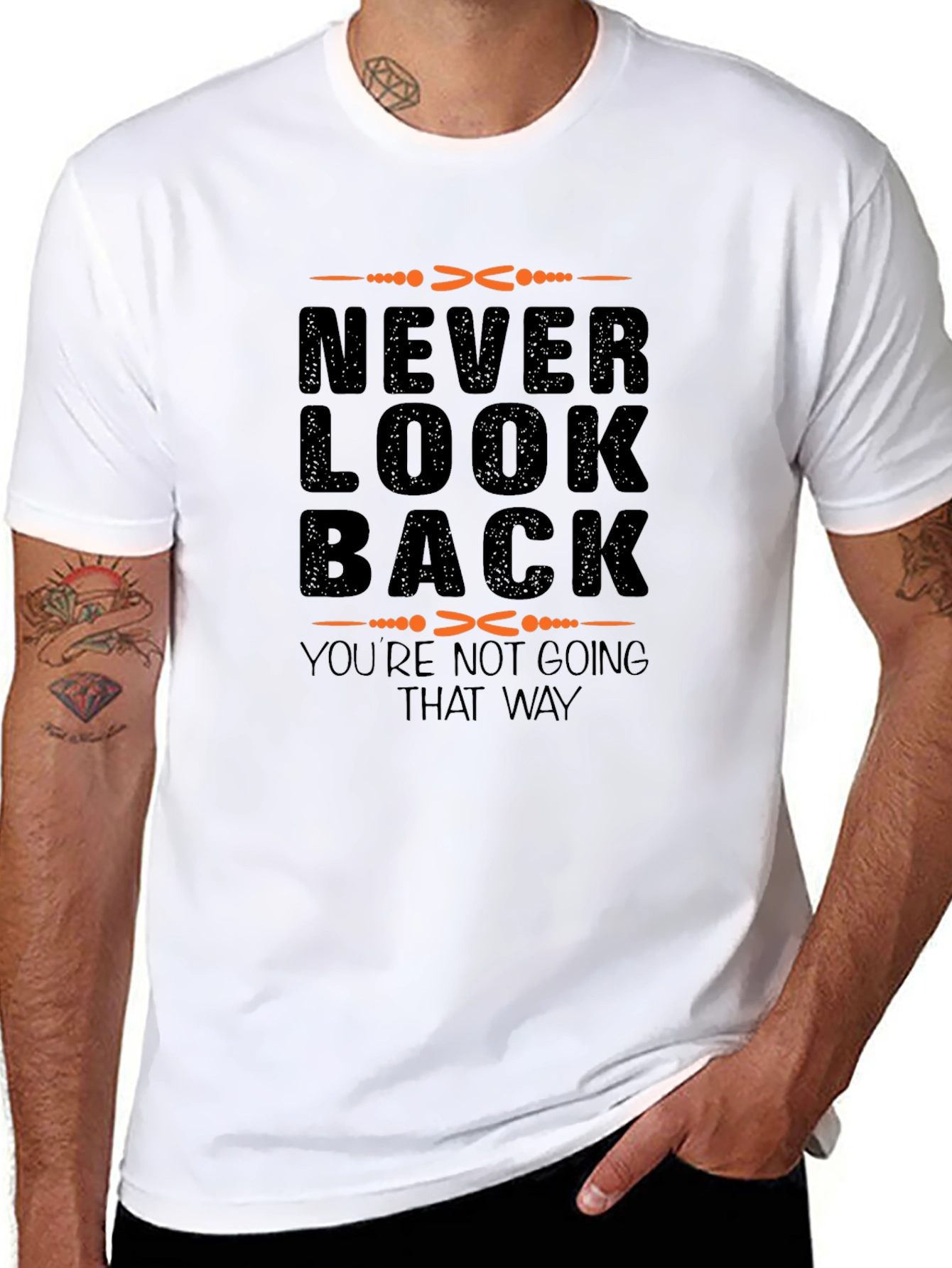Never Look Back T-Shirt - Motivational Quote Tee