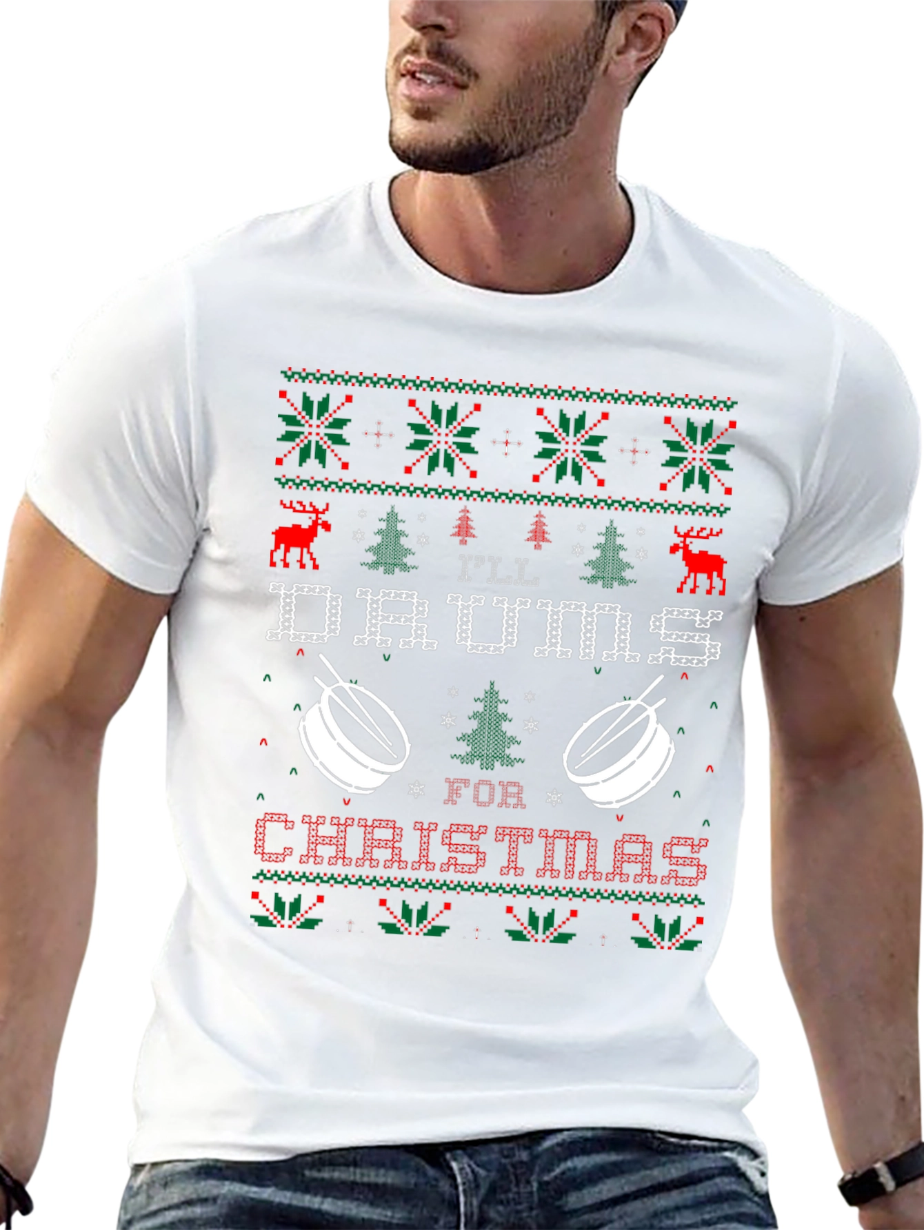 Ill Drum for Christmas Ugly Sweater T-Shirt