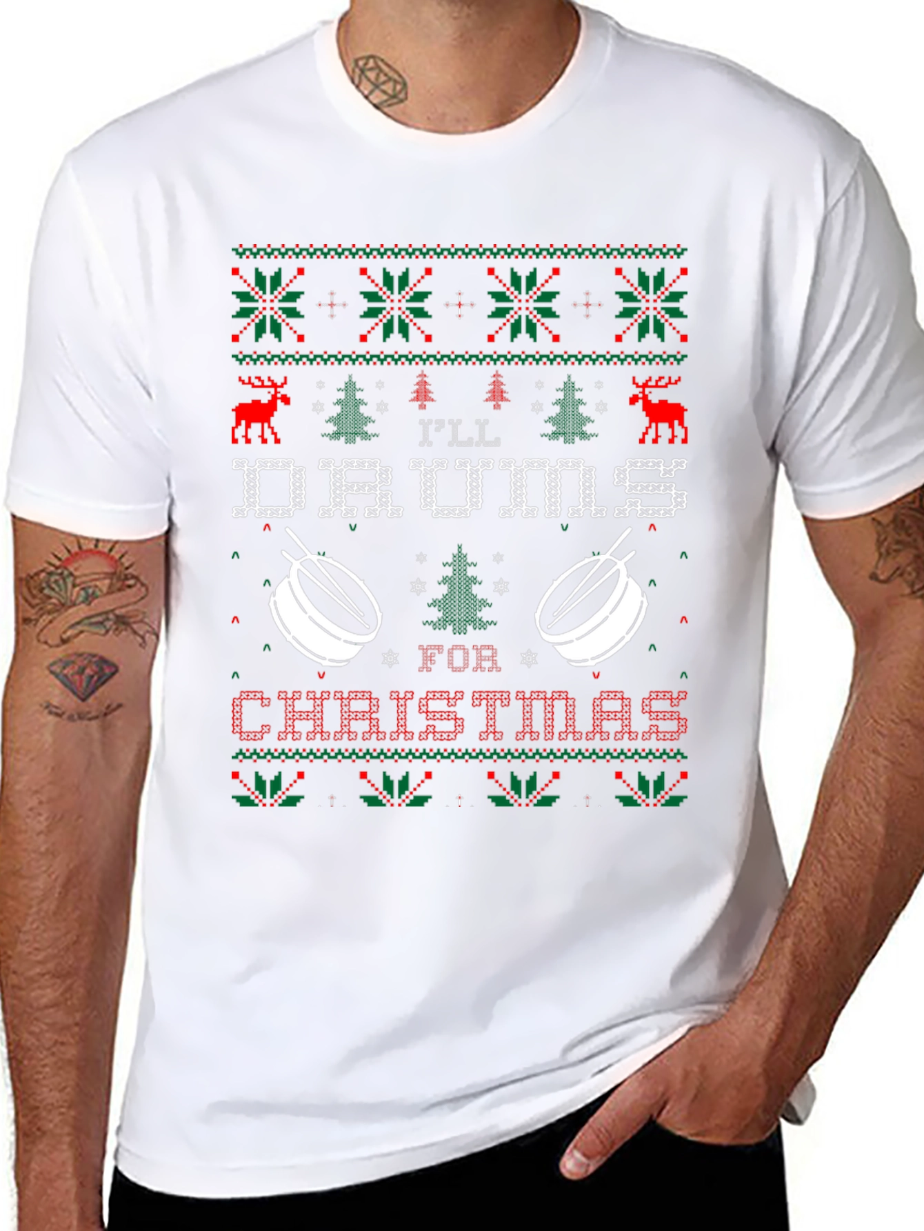 Ill Drum for Christmas Ugly Sweater T-Shirt